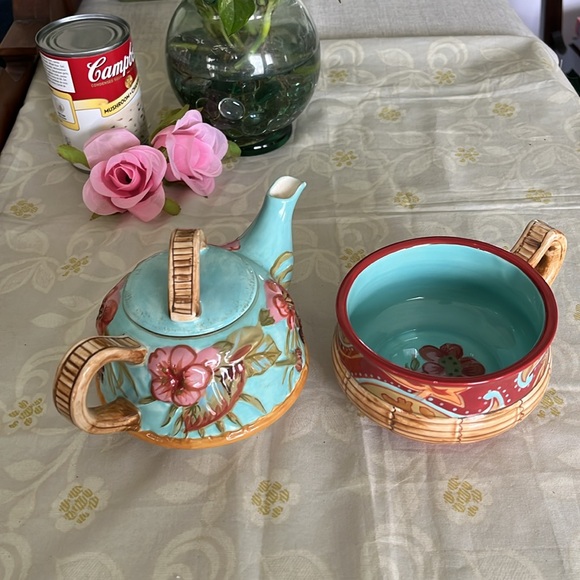 Tracy Porter tea cup for one / pink flower / tea pot / tea cup🌸 - Picture 3 of 10